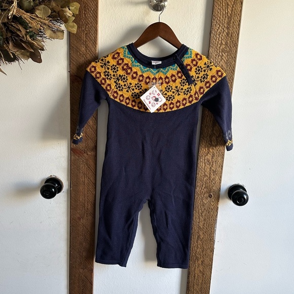 New Hanna Andersson Holiday Nordic Sweater Romper, Heavy Warm size 90 - Picture 3 of 14